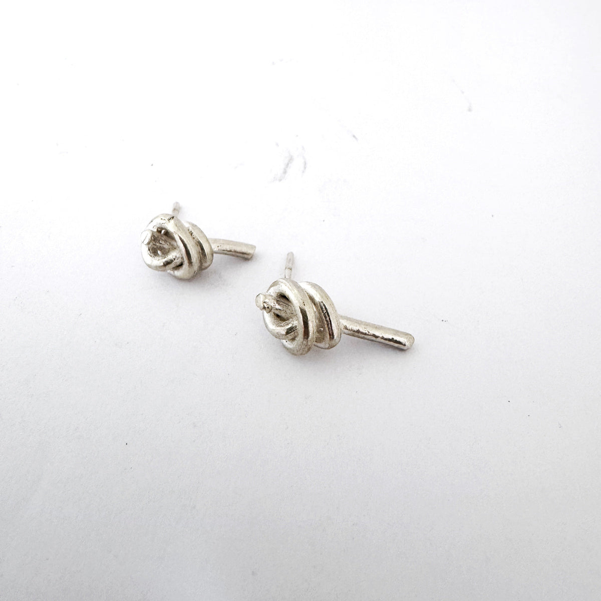 Double Knot stud earrings in sterling silver