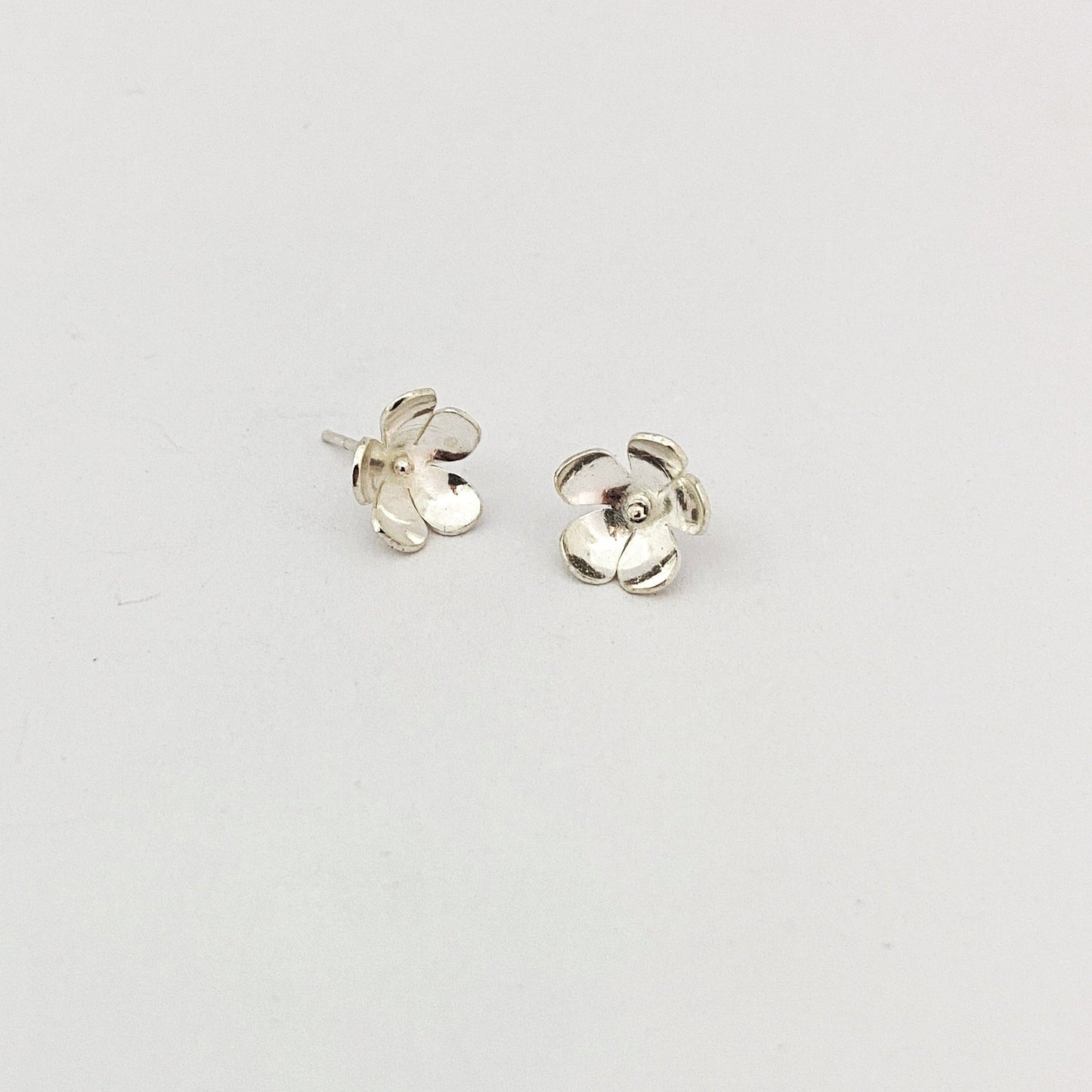 flower stud earrings in silver by Savage Jewellery