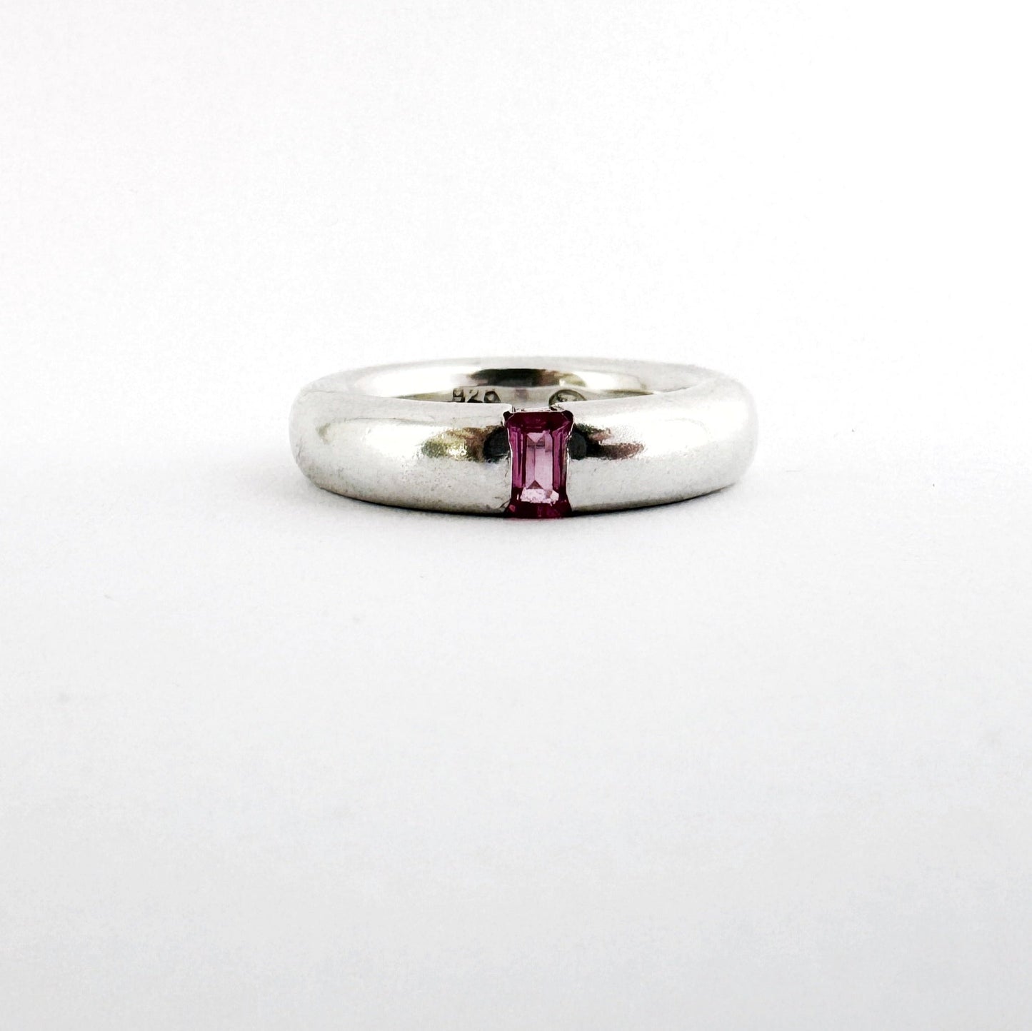 Minimalist pink tourmaline ring