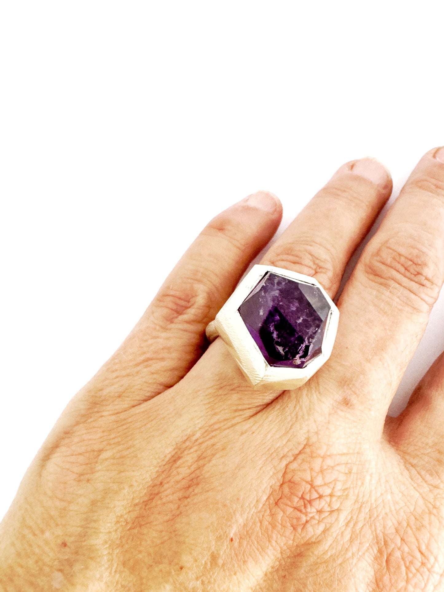 Amethyst Rockstar ring in silver