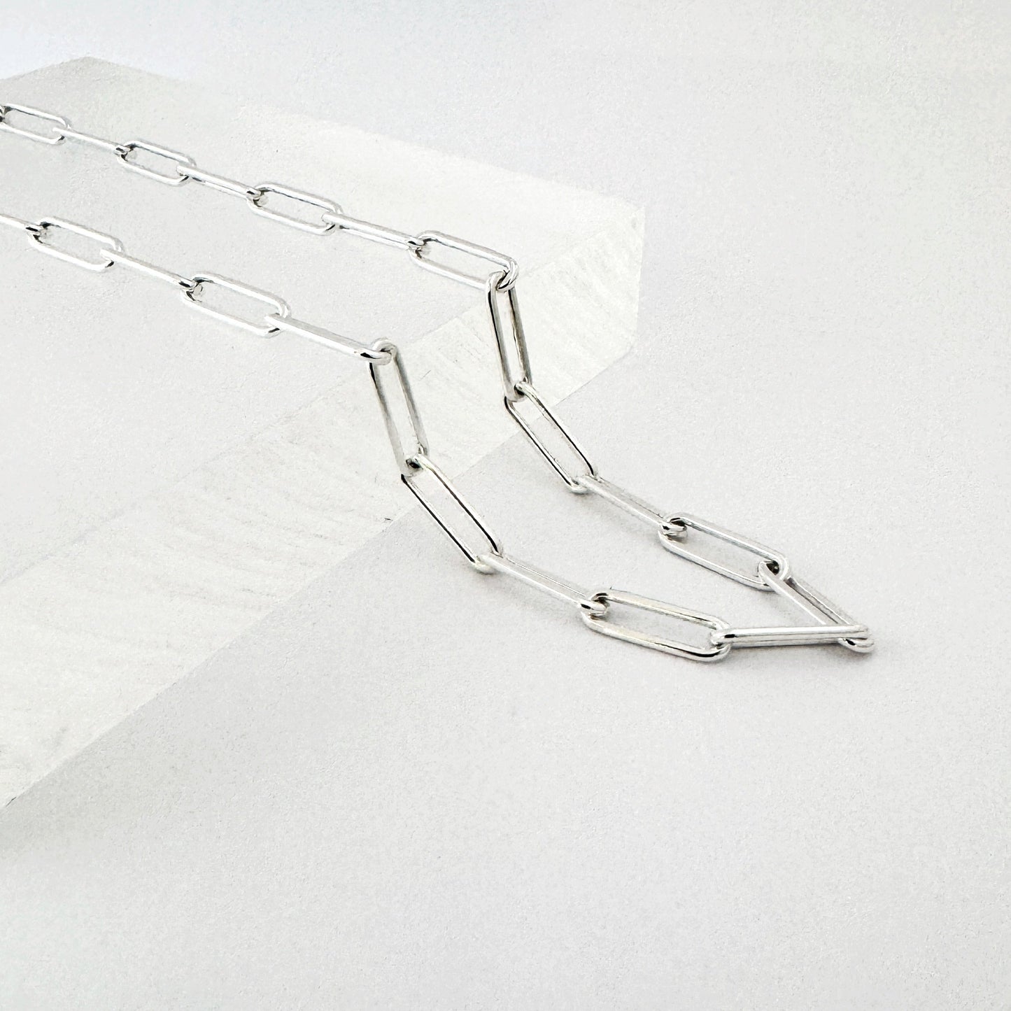 sterling silver paperclip chain necklace by Savage Jewellery