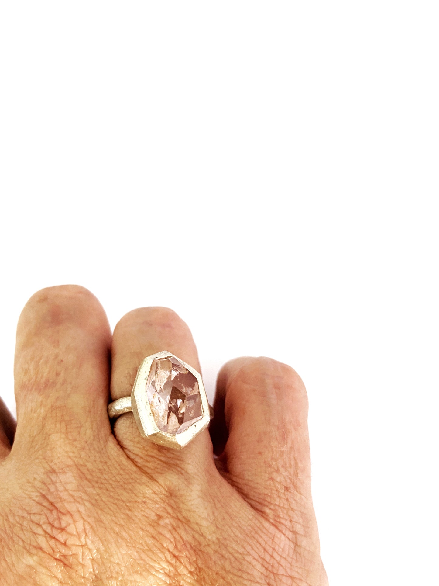 Morganite Rockstar ring in silver