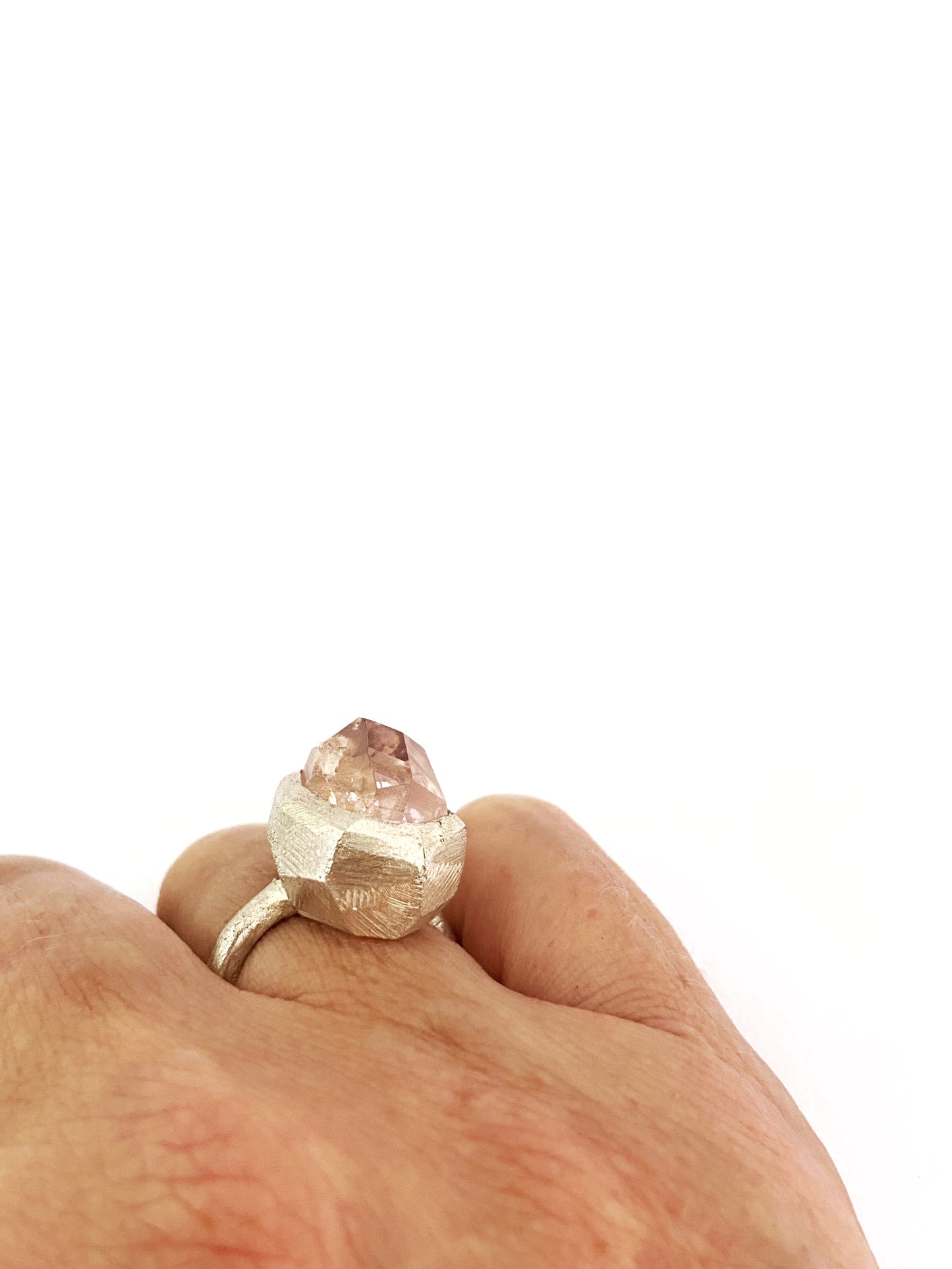 Morganite Rockstar ring in silver