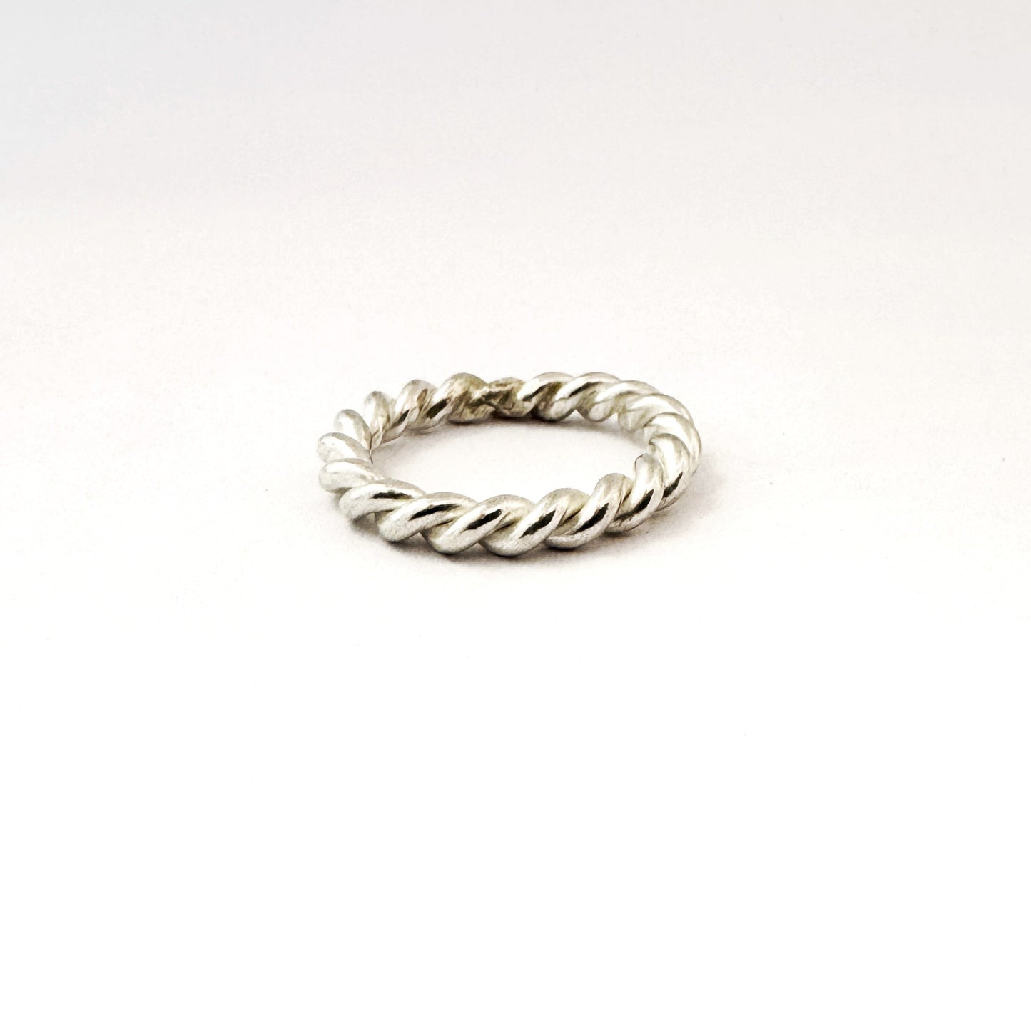 Silver rope stacking ring by Savage Jewellery