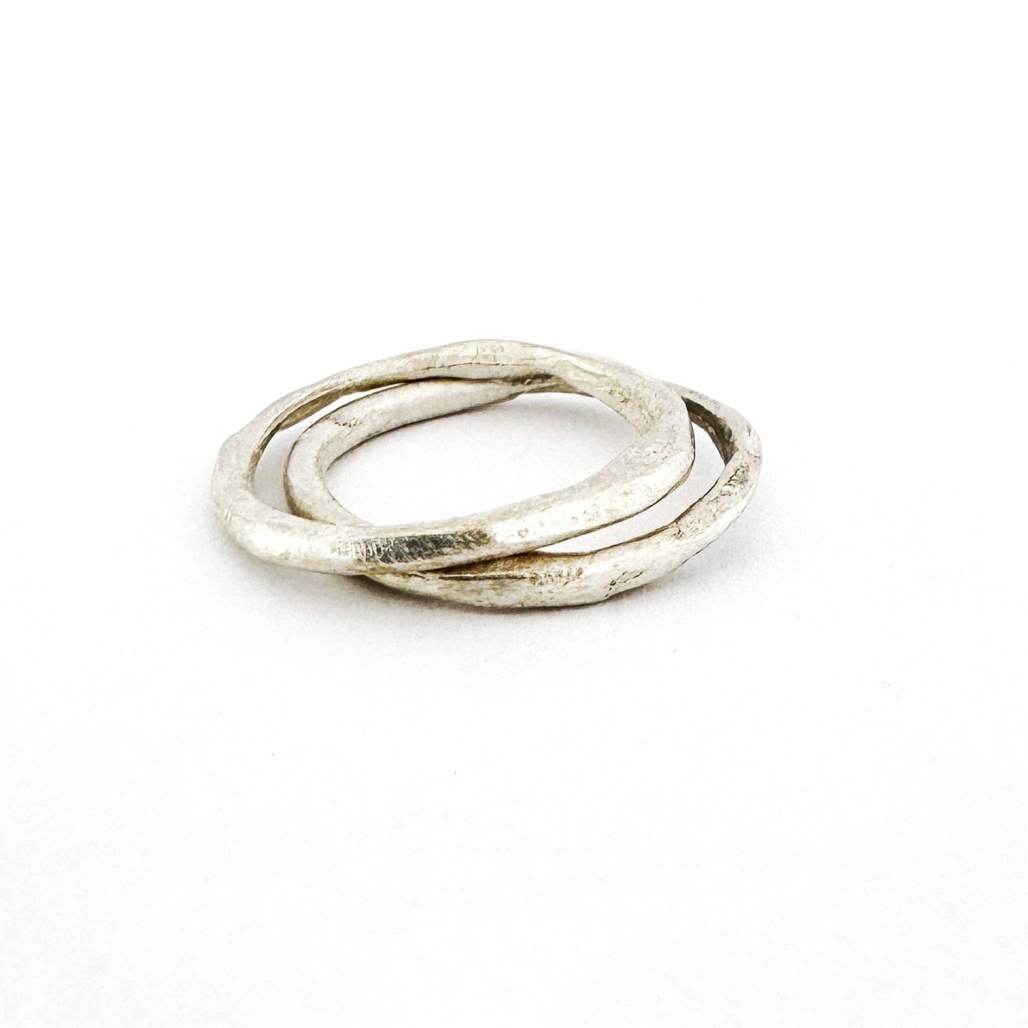 Slim organic rings in sterling silver - great for stacking rings