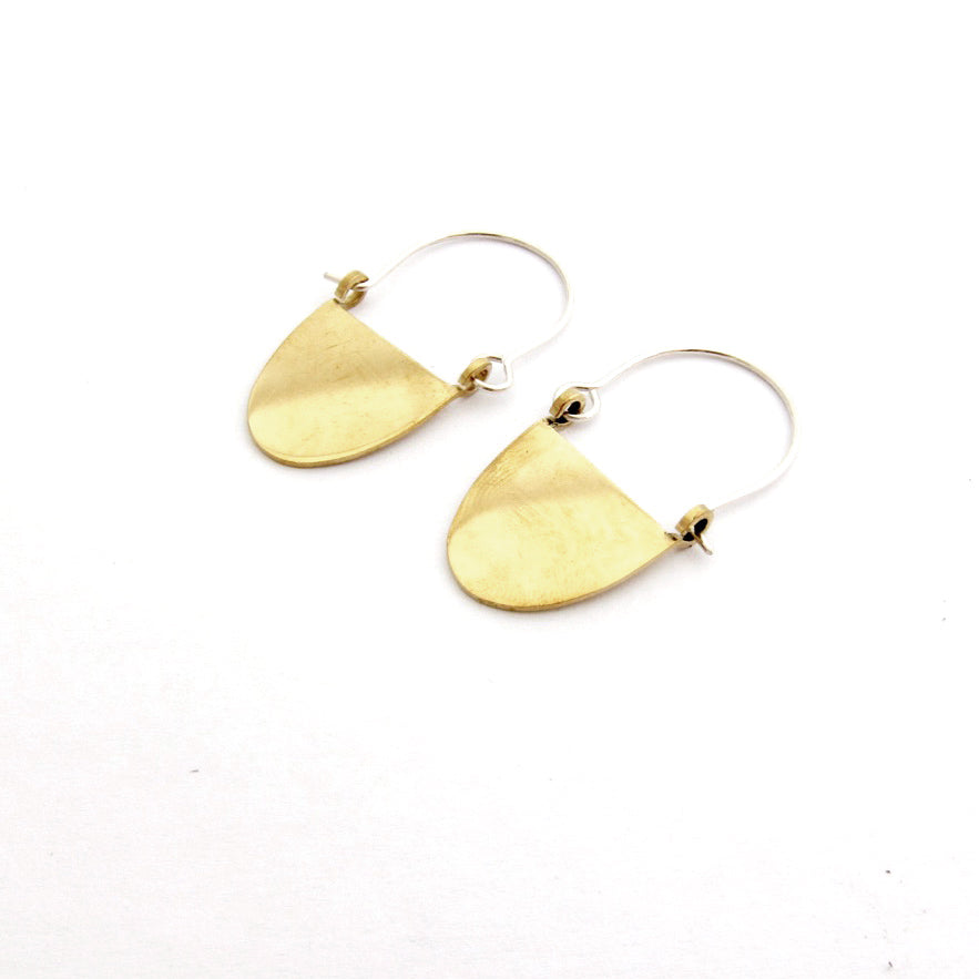 designer brass half moon drops
