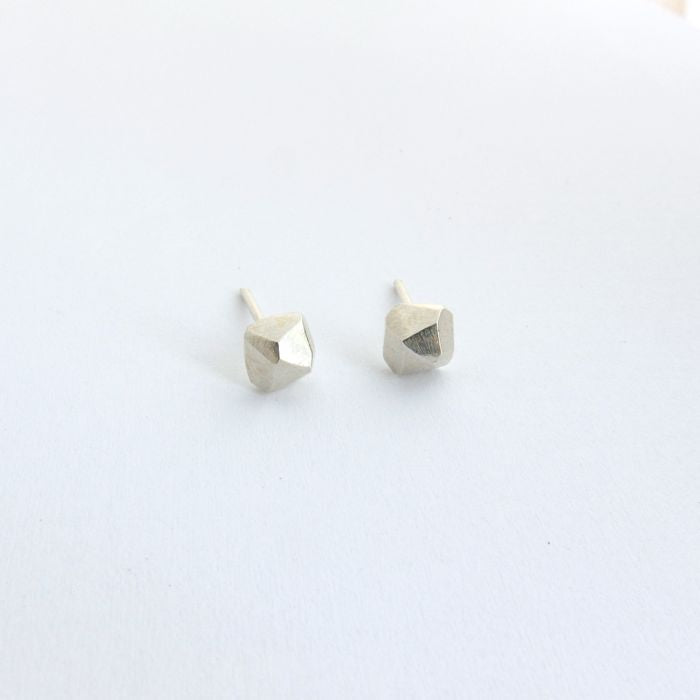 Nugget Stud - silver, brass or bronze
