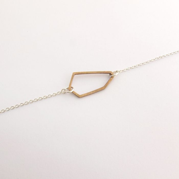 Small Crystal Chain Bracelet in Bronze