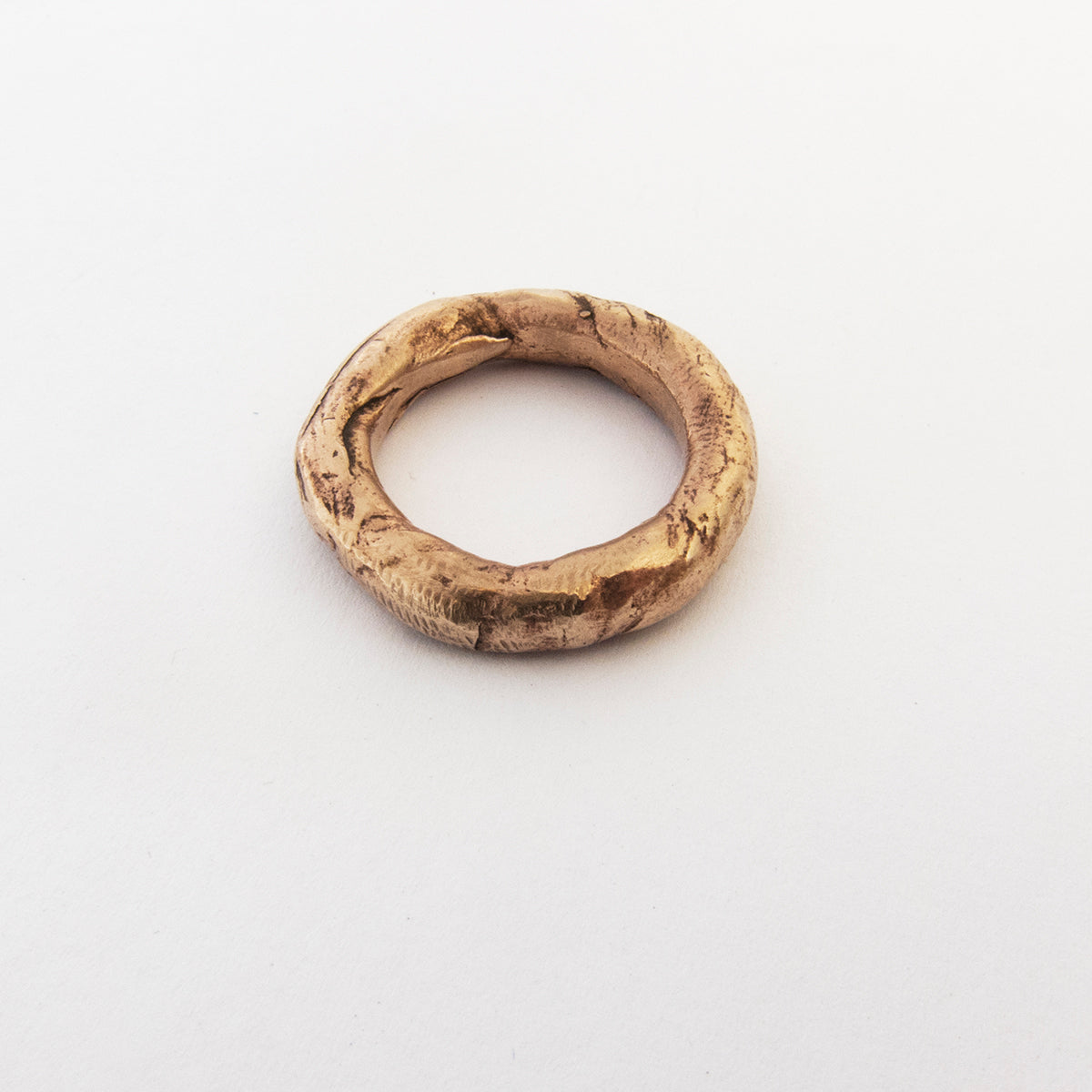 Organic ring in silver, brass or bronze - 5mm