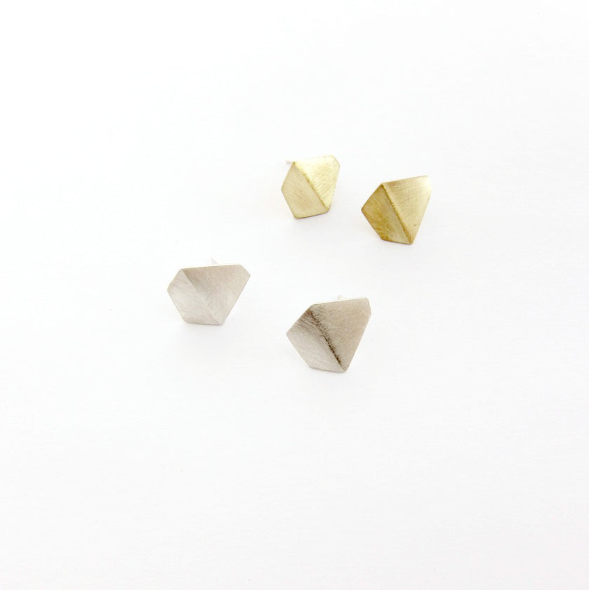 Folded geometric shape drop stud