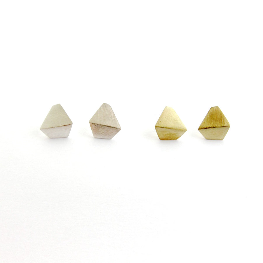 Folded geometric shape drop stud
