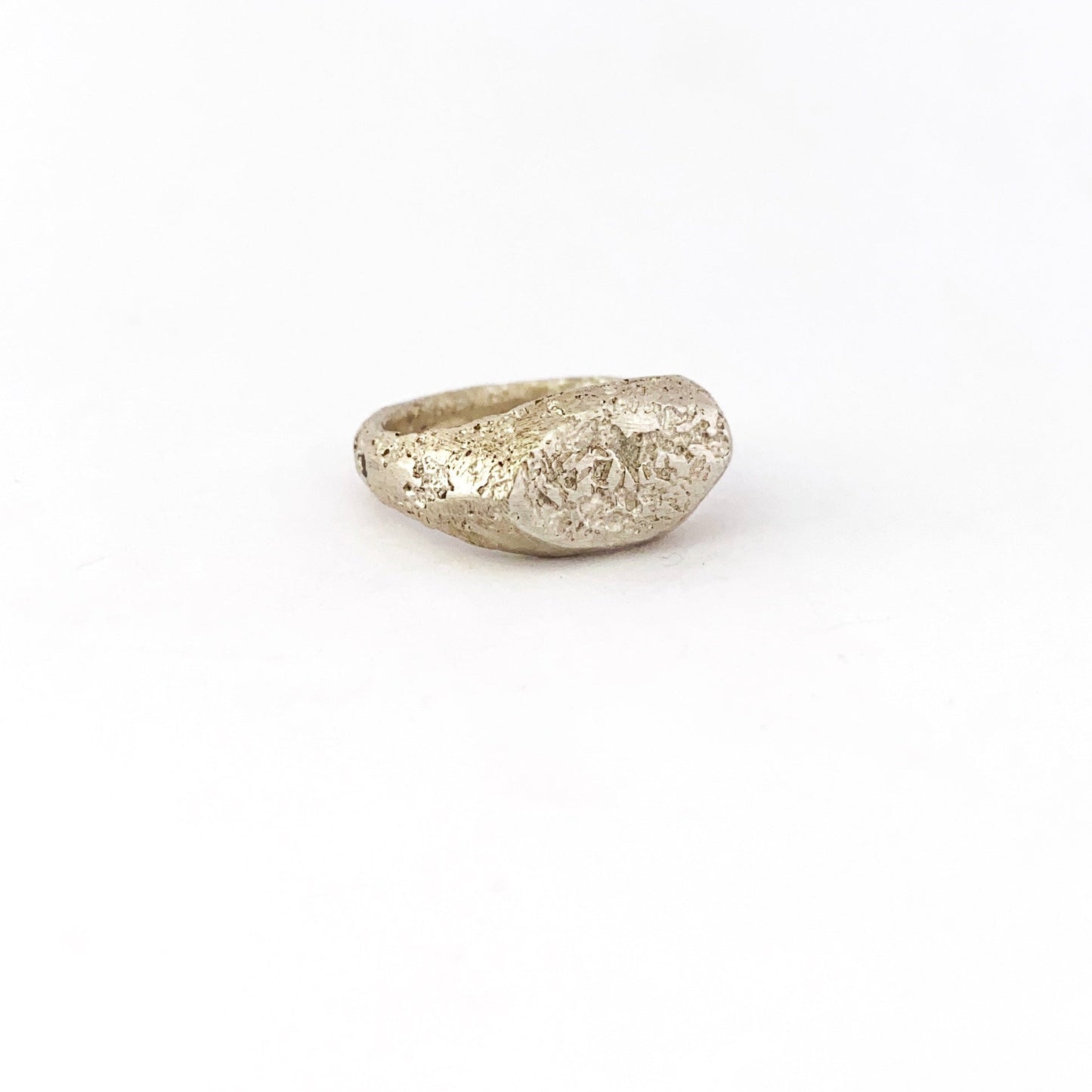 textured sand cast ring for men by Savage Jewellery
