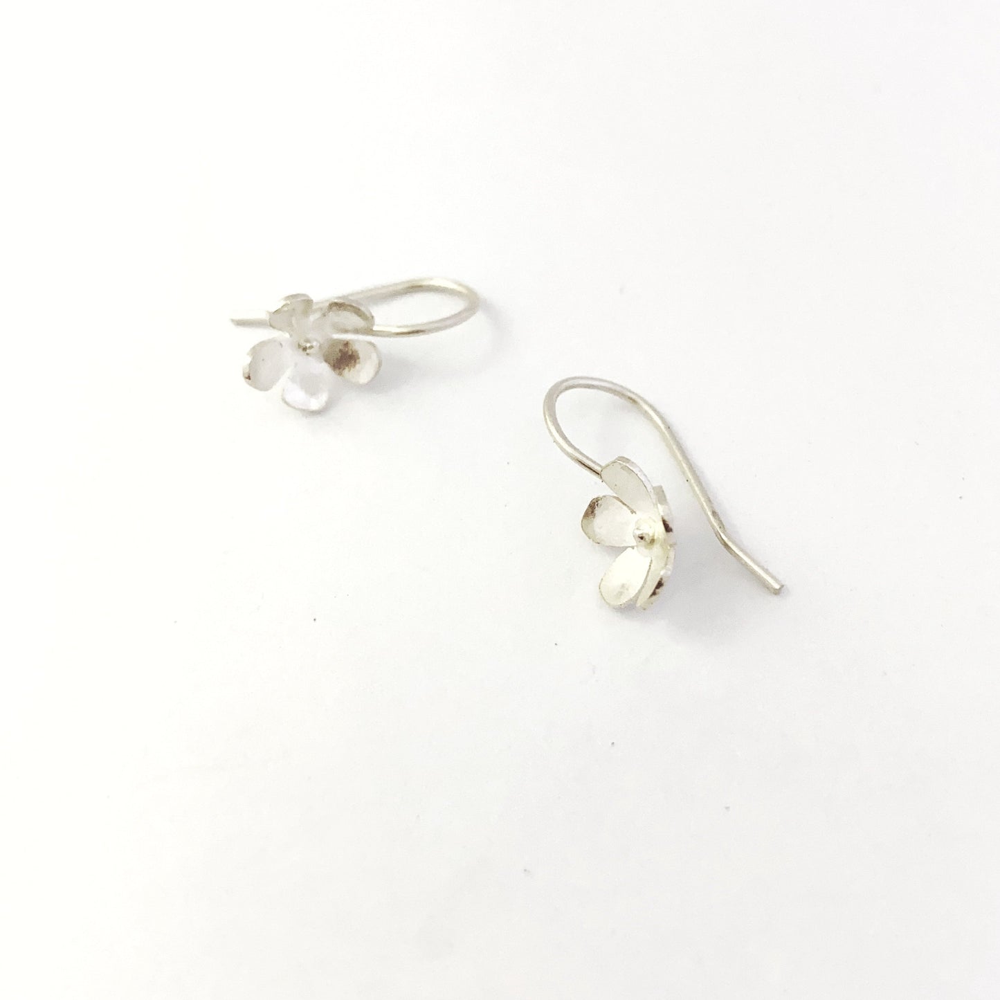 five petal drop earring in sterling silver by Savage Jewellery