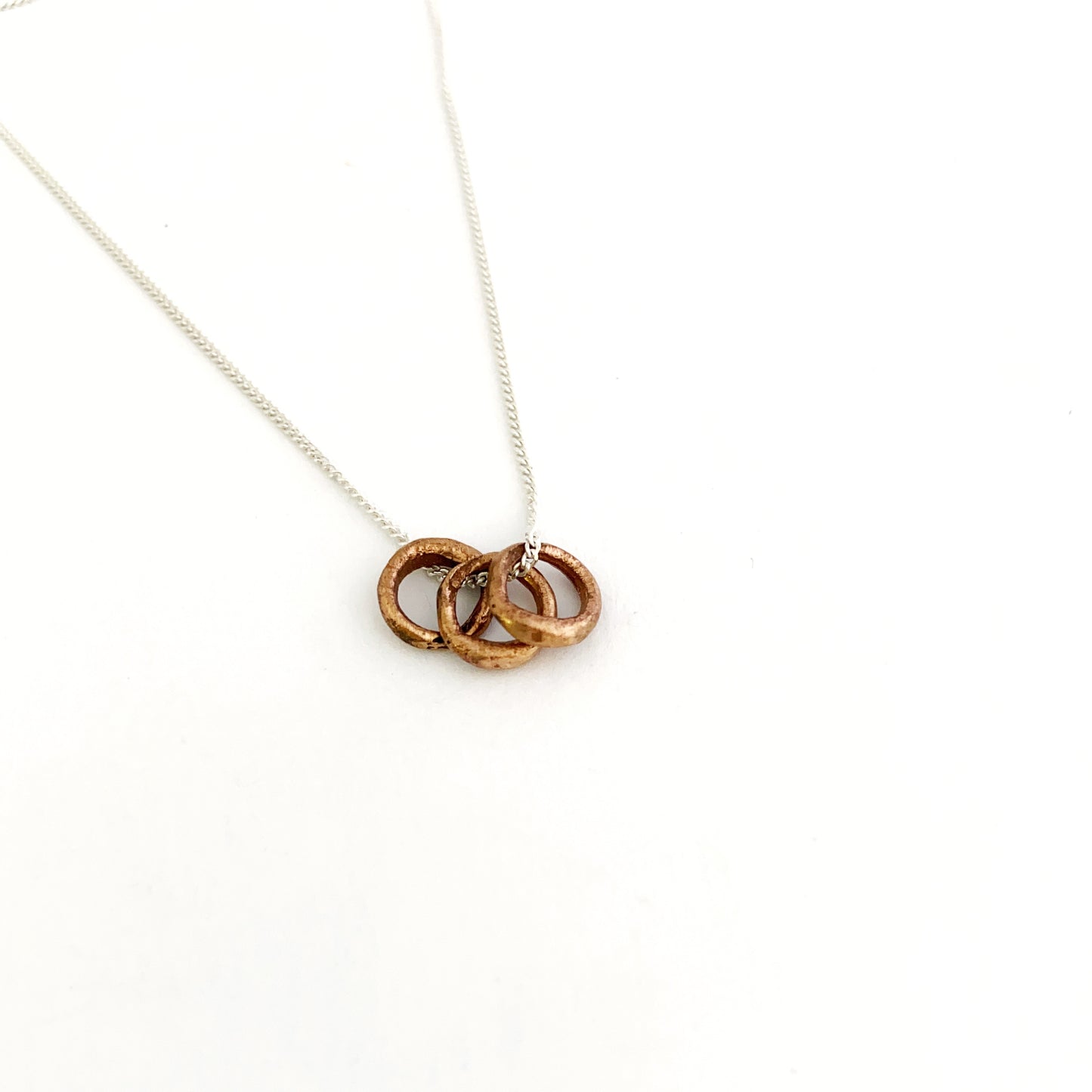 Trio of organic circles necklace- tiny