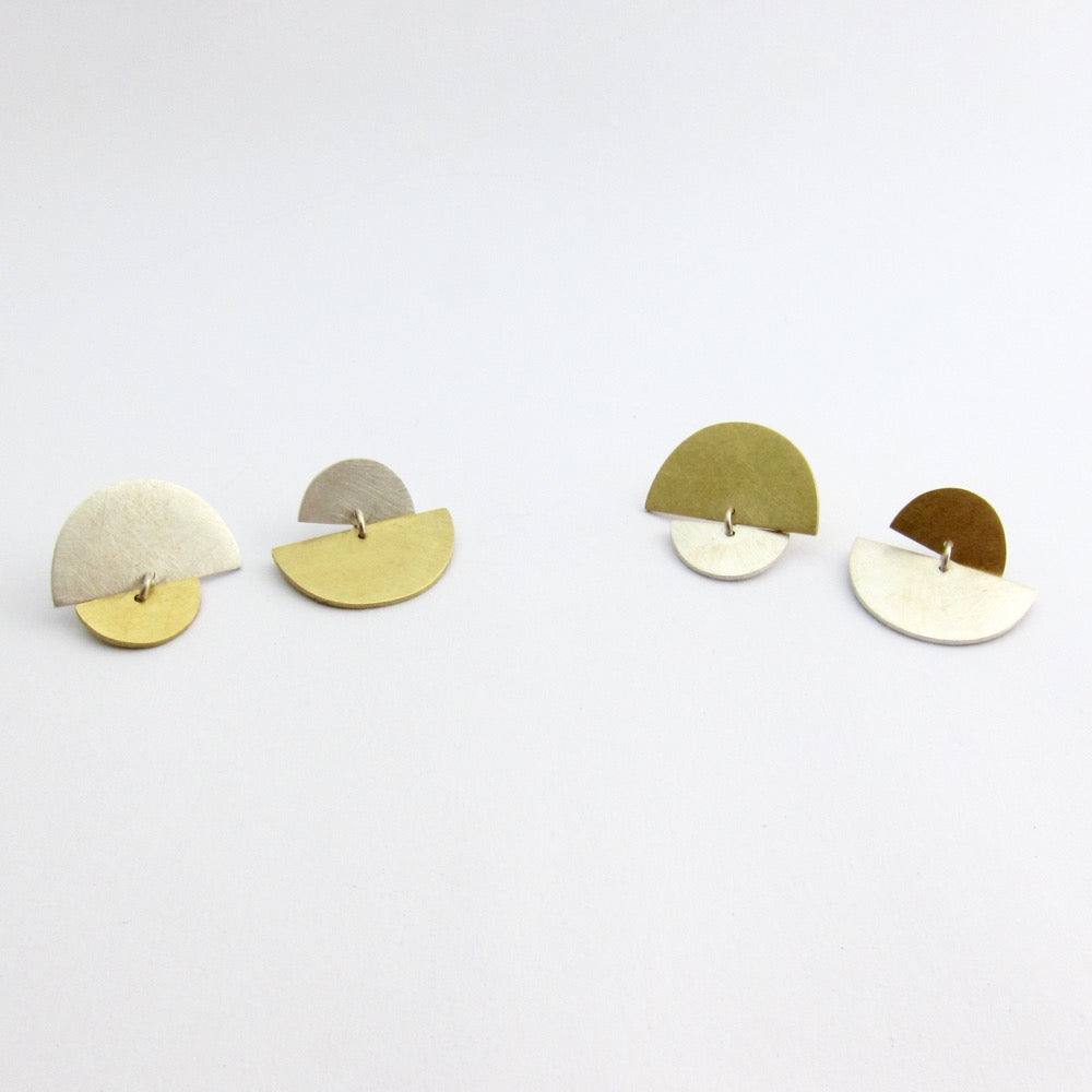 Sunrise Sunset two tone studs - small