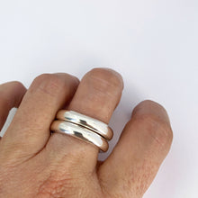 Two silver stacking rings by Savage Jewellery