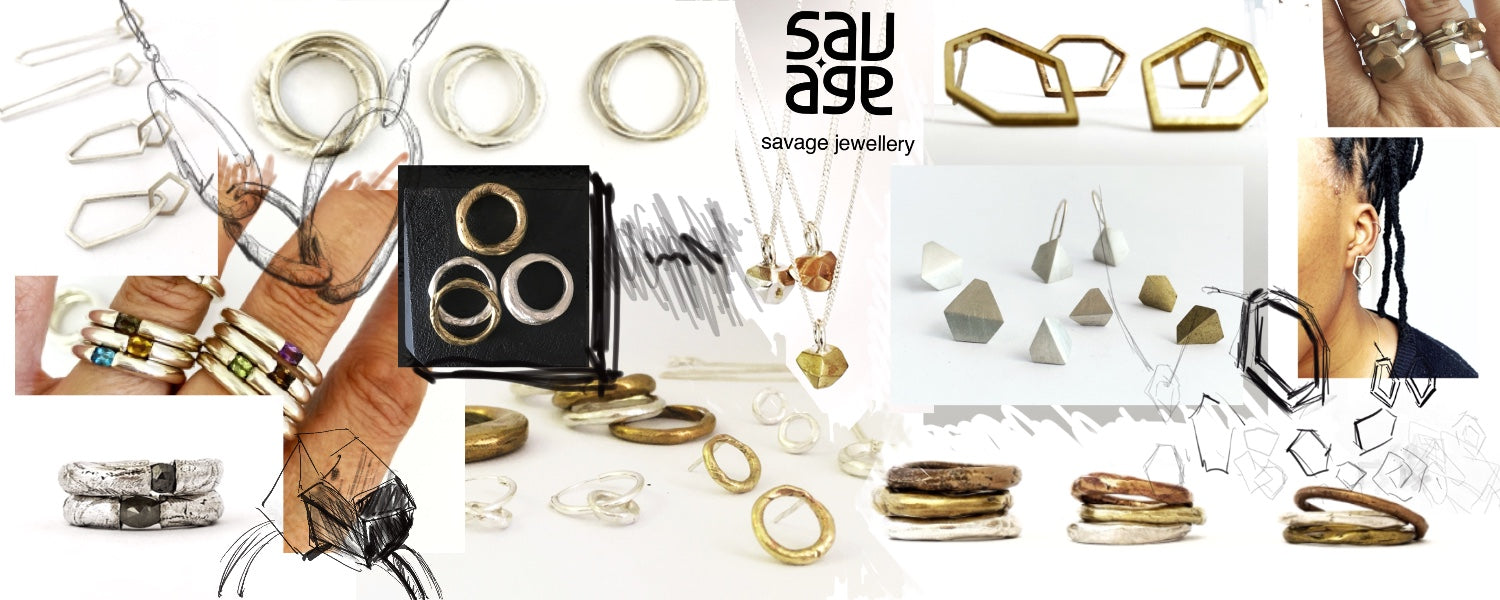 Savage jewellery a collage of unique pieces that are designed in Durban, South Africa. Unique handmade pieces in silver and coloured gemstones and diamonds.  Some pieces are made from bronze and brass. Nicky Savage the designer also works in precious meta