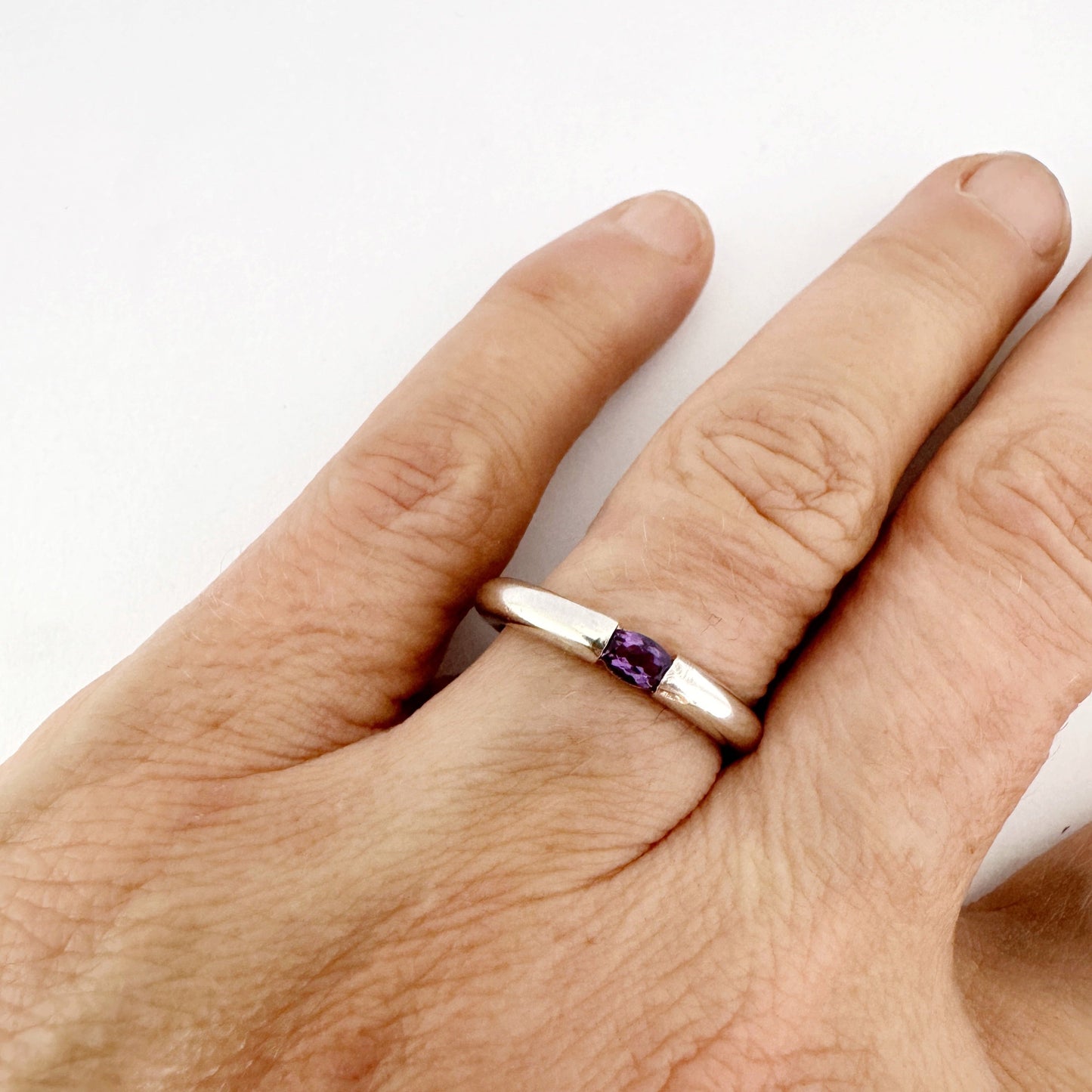 silver ring with Amethyst