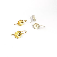 daisy drop earrings in silver and gold by designer Savage Jewellery