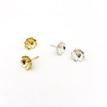 Silver and gold daisy stud by Savage Jewellery