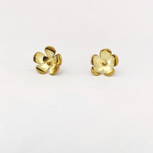 five petal gold flower stud earrings made in South Africa