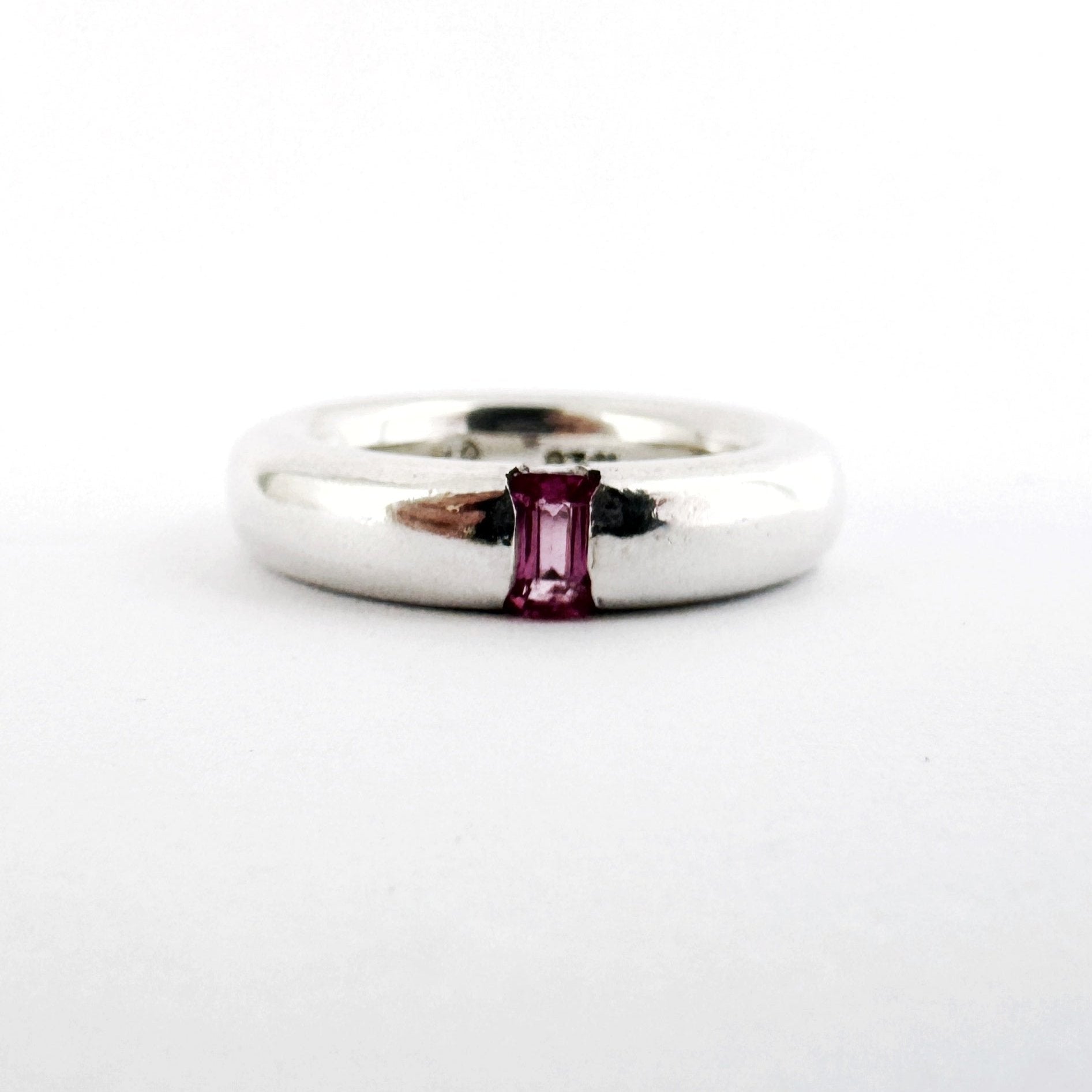 Pink tourmaline stacking ring by Savage Jewellery