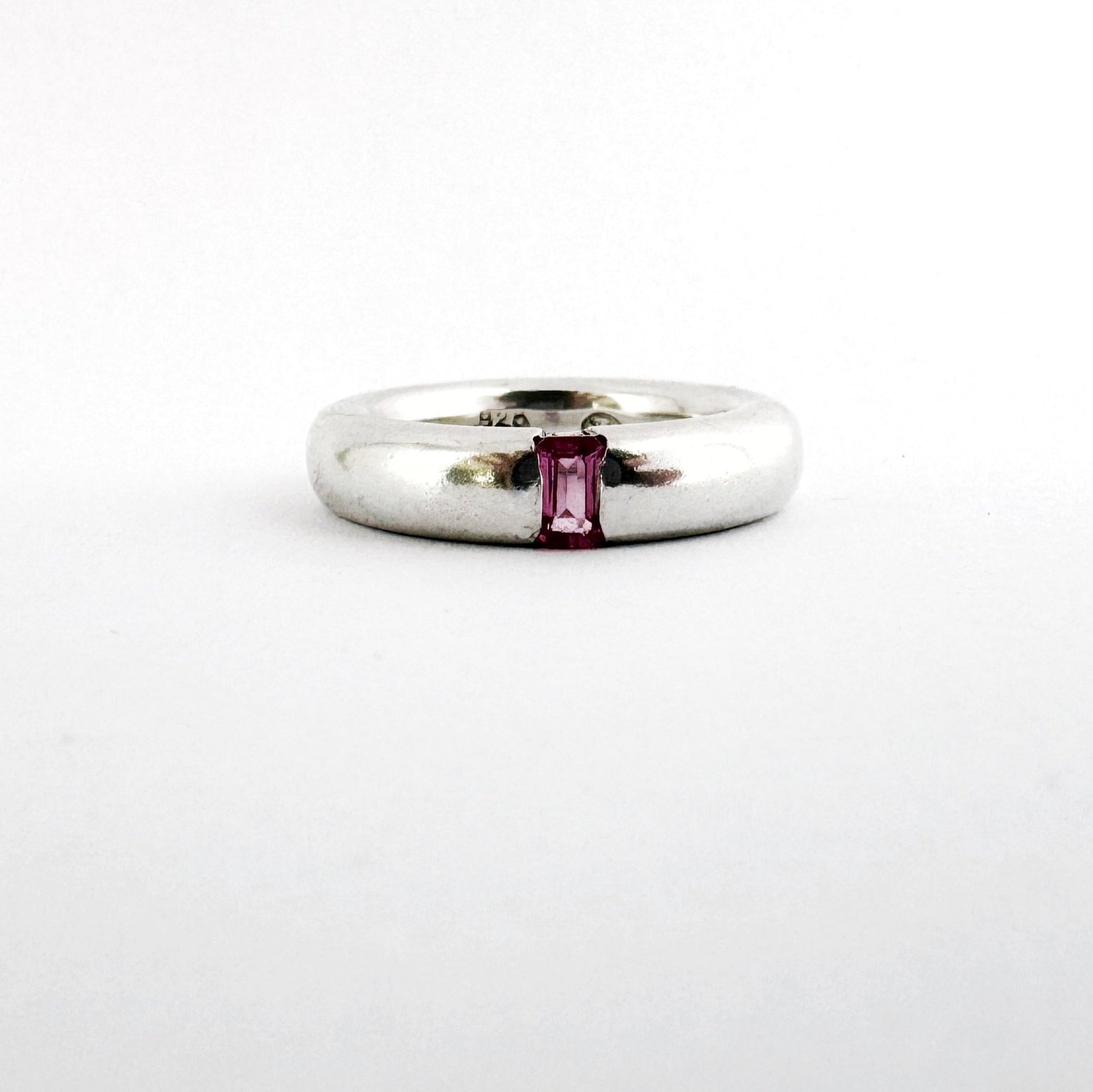 Minimalist pink tourmaline ring 