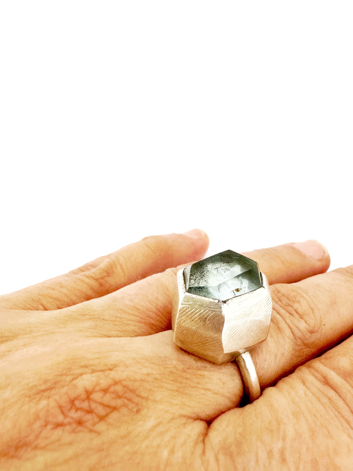 Aquamarine Rockstar ring in silver