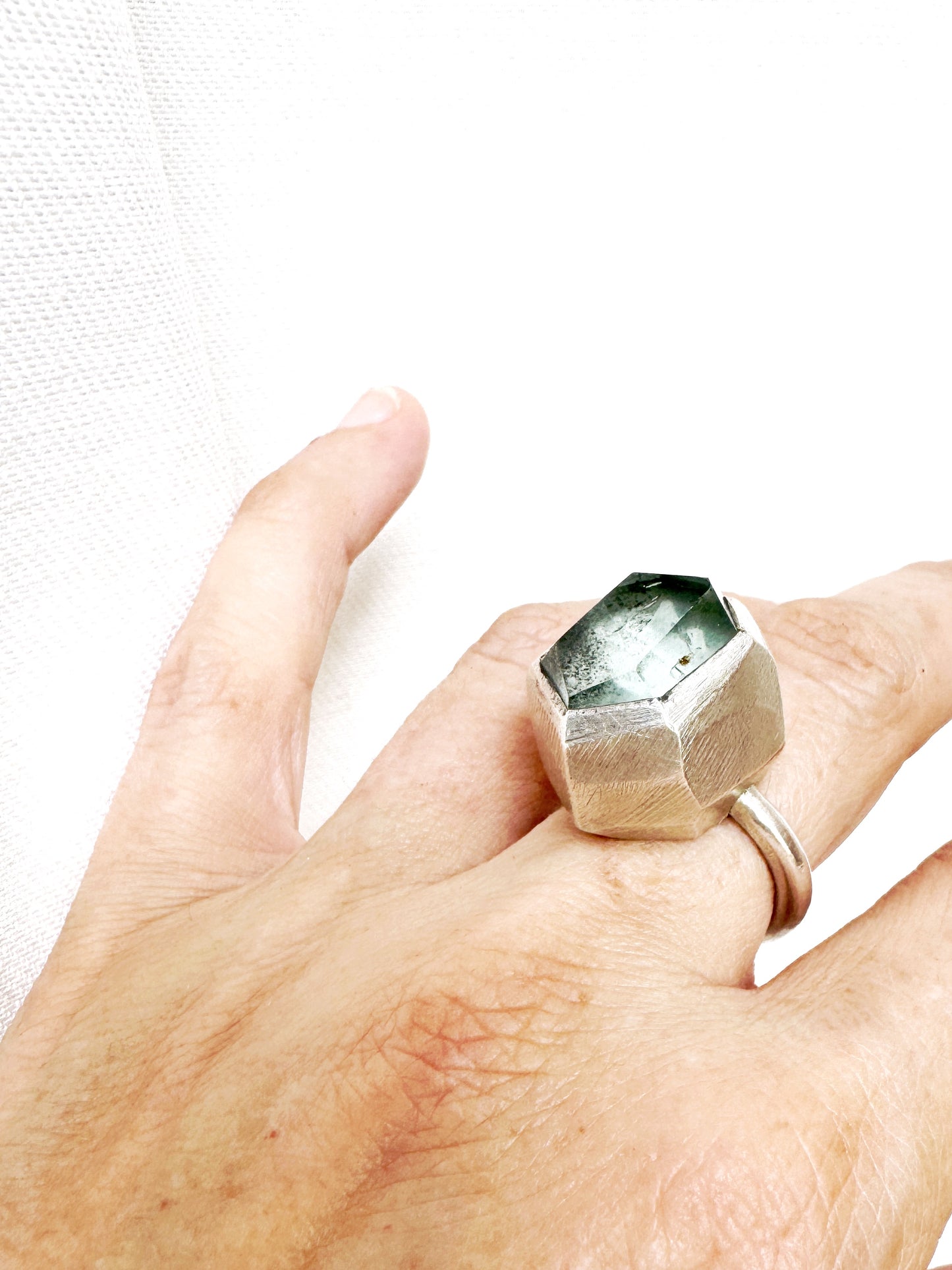 Aquamarine Rockstar ring in silver