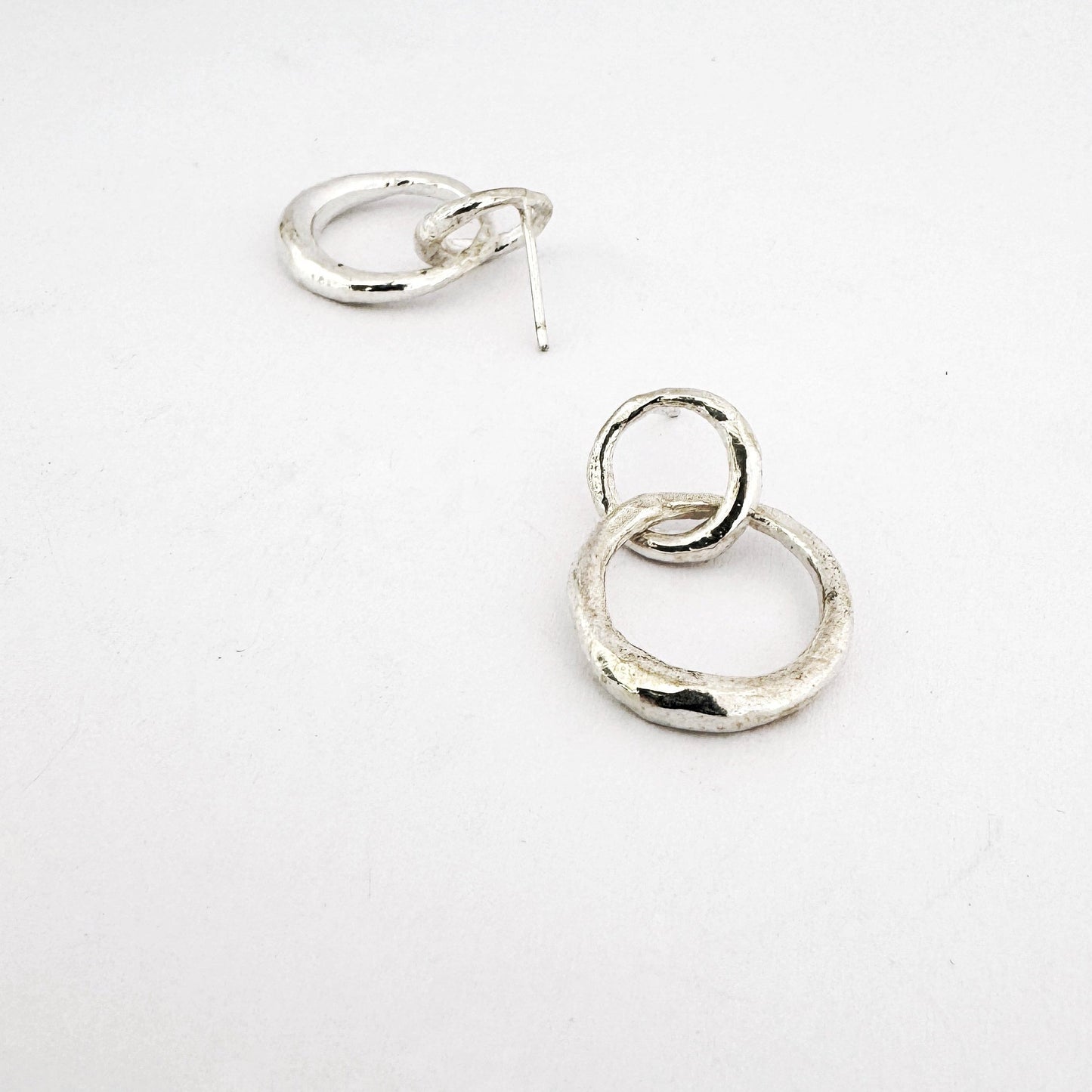 interlinked organic  post earrings - raw jewelry for an alternative aesthetic 