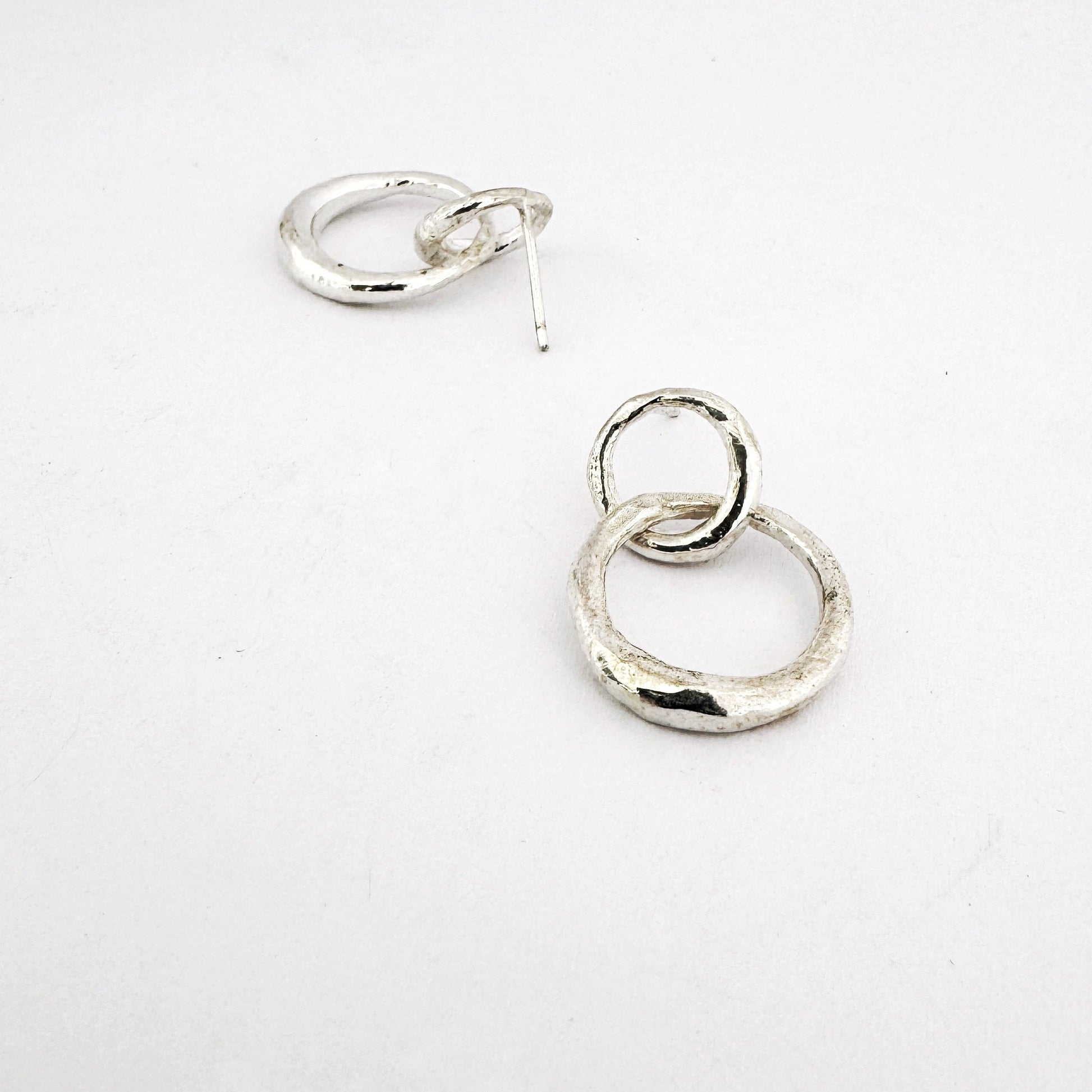 interlinked organic  post earrings - raw jewelry for an alternative aesthetic 