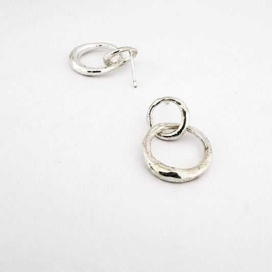 interlinked organic  post earrings - raw jewelry for an alternative aesthetic 