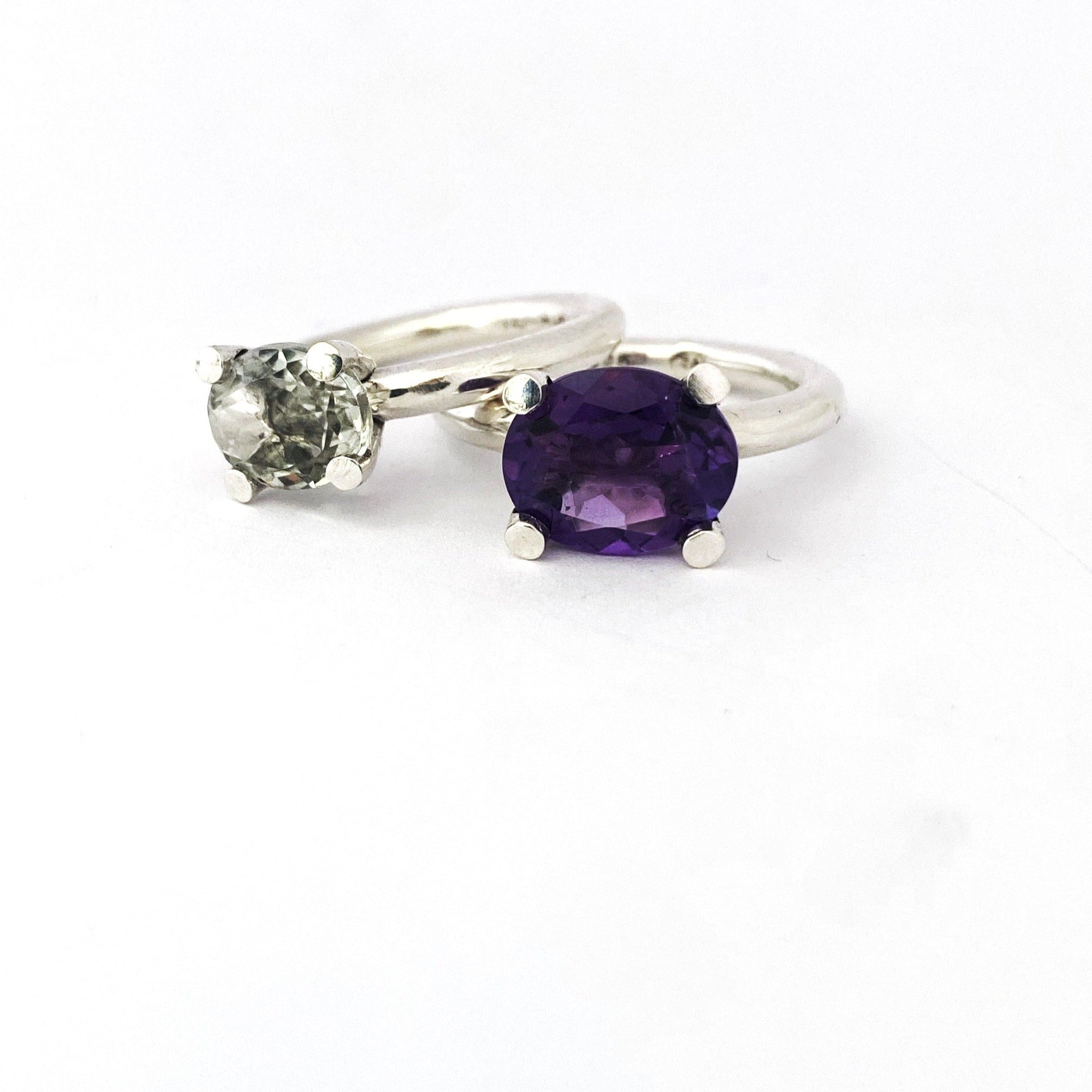 Modern gemstone stacking rings by Savage Jewellery