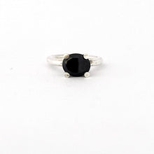 Oval black spinel four claw silver ring by Savage Jewellery - alternative wedding ring