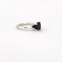 four claw ring with oval black spinel by designer Savage Jewellery