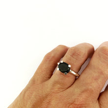 oval black spinel solitaire ring by South African designer Savage Jewellery