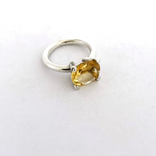Unique designer ring with citrine set in four chunky claws by designer Savage Jewellery