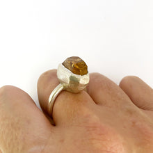 Bold silver ring with custom cut citrine by South African designer Savage Jewellery