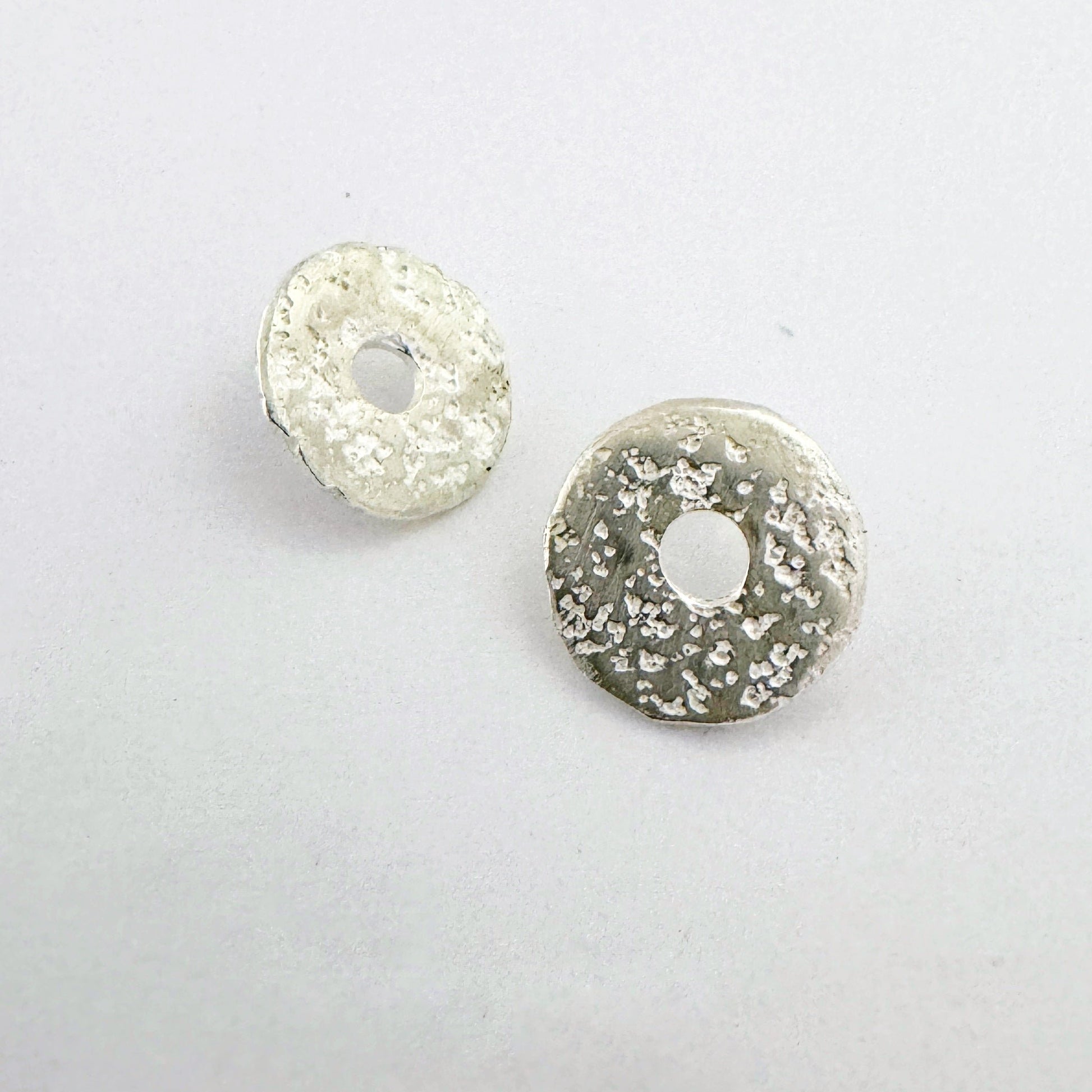 Large sandcast donut stud by Savage Jewellery