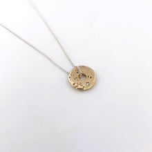 Sandcast donut pendant with diamond by designer Savage Jewellery
