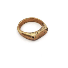 Bronze sand cast signet ring by contemporary jewellrey designer Savage Jewellery