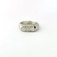 Raw textured silver signet ring