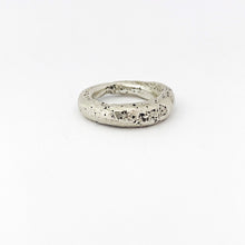 Textured sand cast silver ring