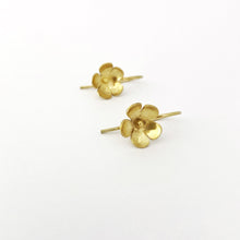 five petal gold plated silver drop earrings by Savage Jewellery