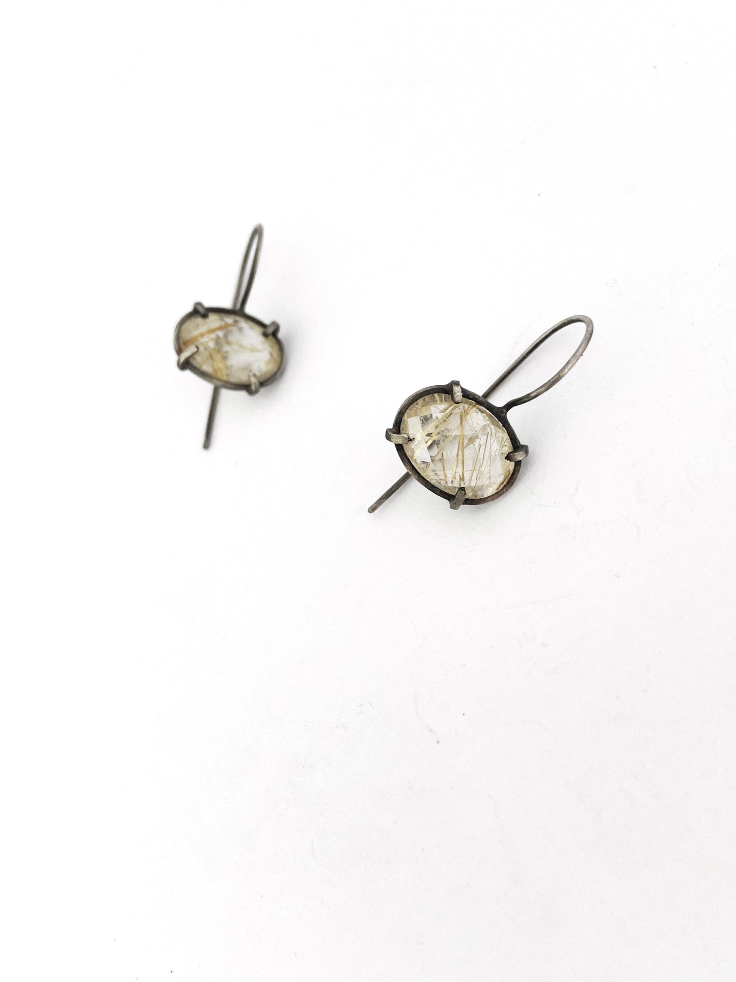 Rutilated quartz drop earrings