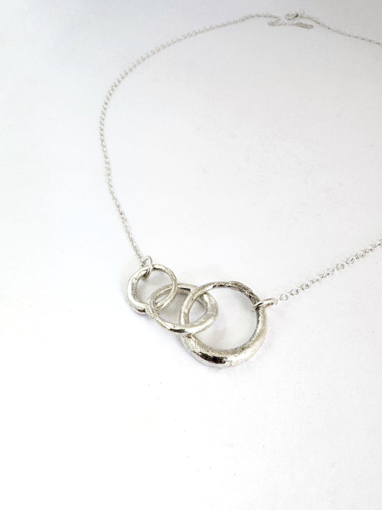 Triple Interlinked organic necklace