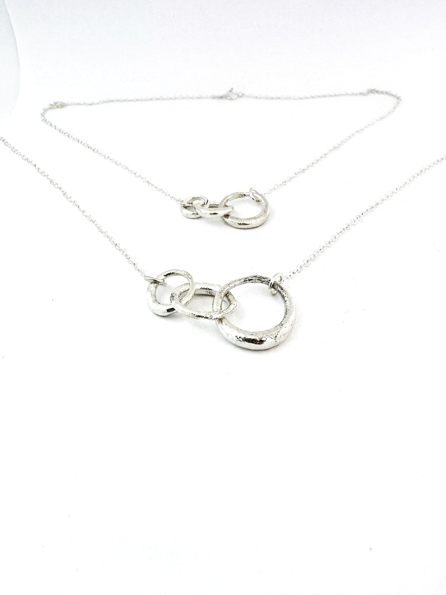 Triple Interlinked organic necklace