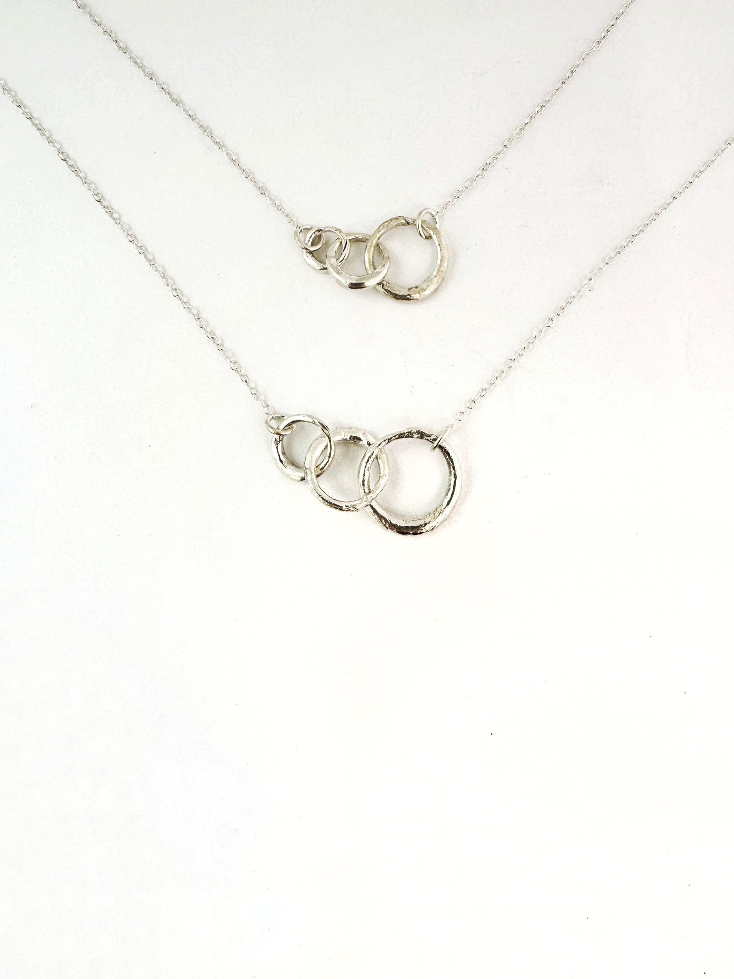 Triple Interlinked organic necklace