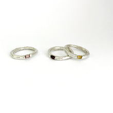 3mm Organic ring with gemstone - Citrine