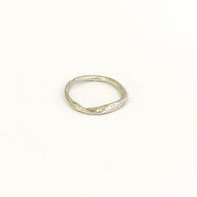 Organic silver 2mm stacking ring by designer Savage Jewellery